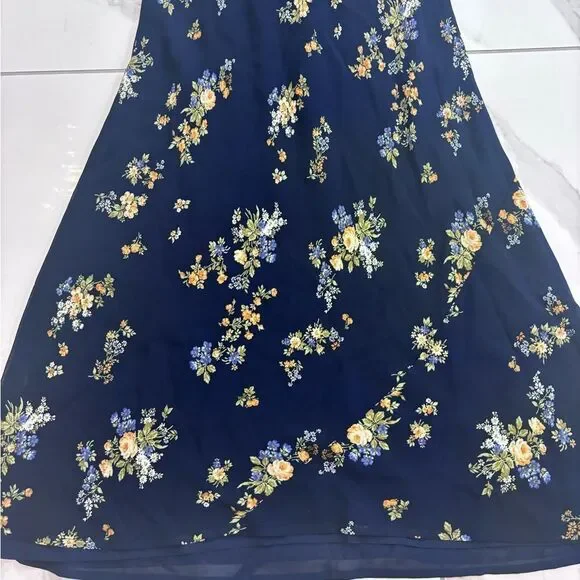 Reformation Floral Maxi Dress - Navy and Yellow - Picture 6 of 13